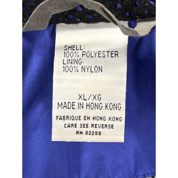 Vintage Womens XL Windbreaker Jacket Hi Lo Blue Multi Hide a Hood Moving Comfort - Picture 10 of 10